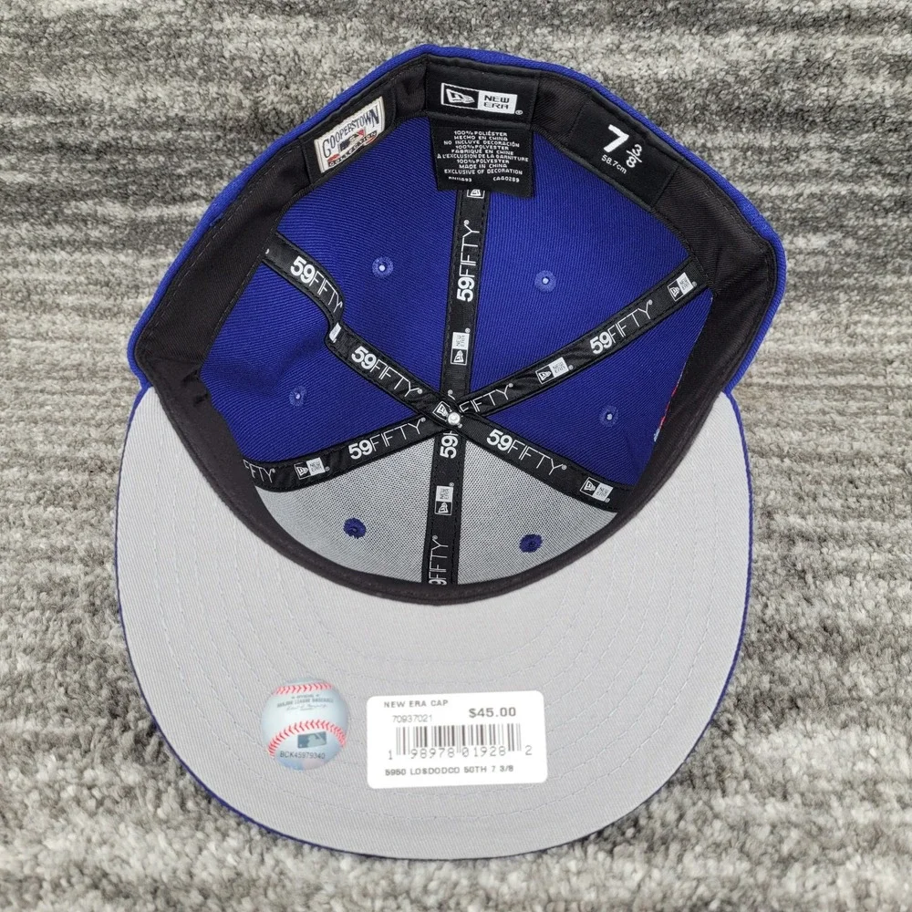 New Era Los Angeles Dodgers 59FIFTY Fitted Hat Royal Blue 50th Anniversary 7 3/8